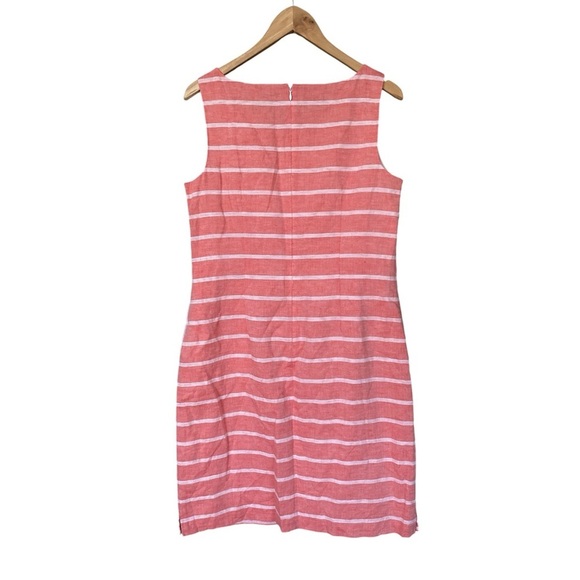 NWT! Talbots Linen/Cotton Shift Dress Size 10, Coral Coastal Beachy Classic - Picture 4 of 8